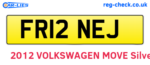 FR12NEJ are the vehicle registration plates.