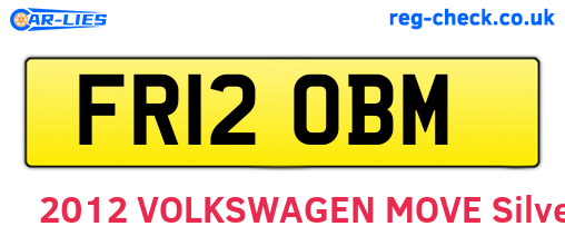 FR12OBM are the vehicle registration plates.