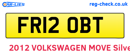 FR12OBT are the vehicle registration plates.