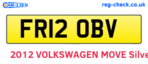 FR12OBV are the vehicle registration plates.