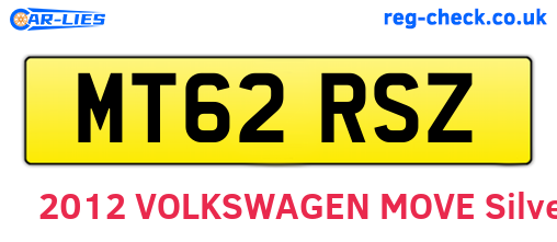 MT62RSZ are the vehicle registration plates.