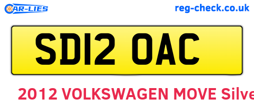 SD12OAC are the vehicle registration plates.