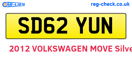 SD62YUN are the vehicle registration plates.