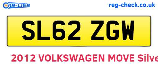 SL62ZGW are the vehicle registration plates.