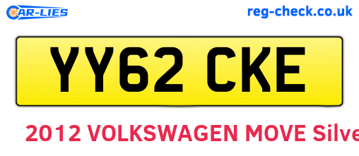 YY62CKE are the vehicle registration plates.