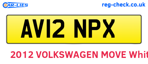 AV12NPX are the vehicle registration plates.