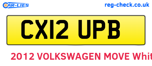CX12UPB are the vehicle registration plates.