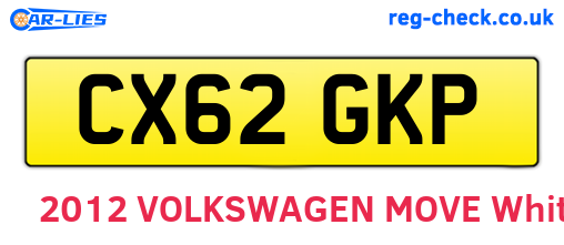 CX62GKP are the vehicle registration plates.