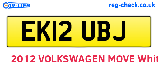 EK12UBJ are the vehicle registration plates.