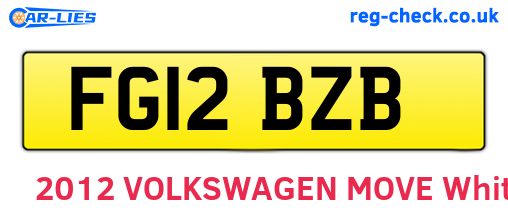 FG12BZB are the vehicle registration plates.
