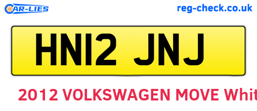 HN12JNJ are the vehicle registration plates.