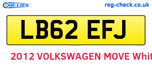 LB62EFJ are the vehicle registration plates.