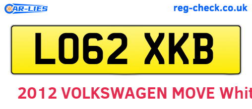 LO62XKB are the vehicle registration plates.