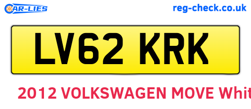 LV62KRK are the vehicle registration plates.