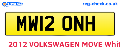 MW12ONH are the vehicle registration plates.