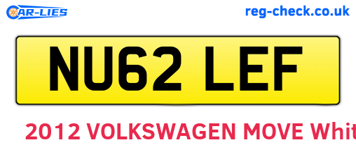 NU62LEF are the vehicle registration plates.