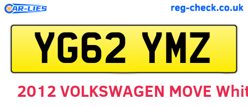 YG62YMZ are the vehicle registration plates.