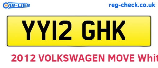 YY12GHK are the vehicle registration plates.