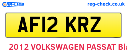 AF12KRZ are the vehicle registration plates.