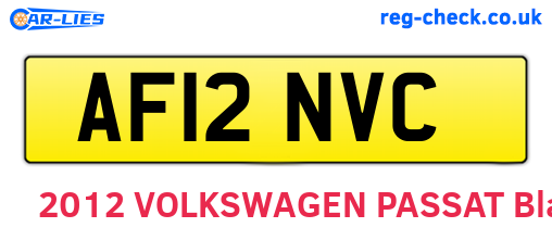 AF12NVC are the vehicle registration plates.