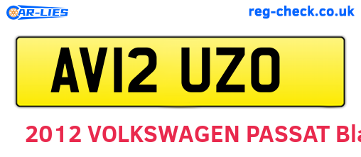AV12UZO are the vehicle registration plates.