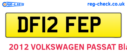 DF12FEP are the vehicle registration plates.