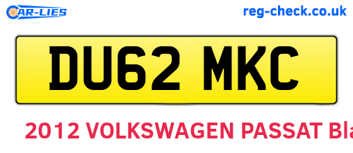 DU62MKC are the vehicle registration plates.