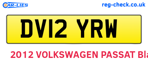 DV12YRW are the vehicle registration plates.