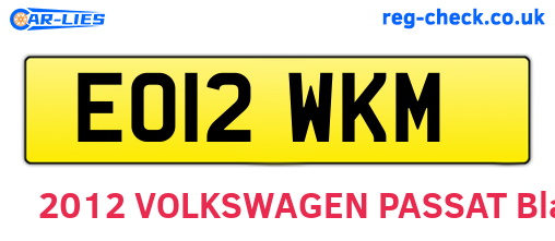 EO12WKM are the vehicle registration plates.