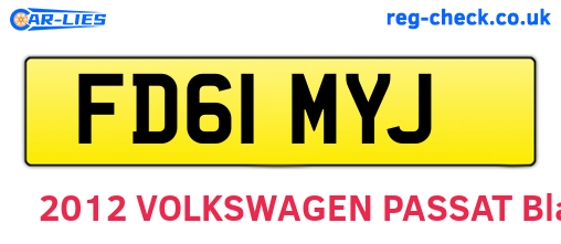 FD61MYJ are the vehicle registration plates.