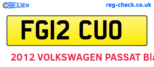 FG12CUO are the vehicle registration plates.