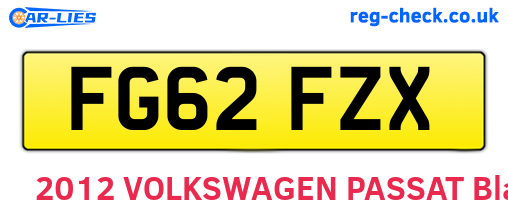 FG62FZX are the vehicle registration plates.