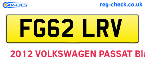 FG62LRV are the vehicle registration plates.