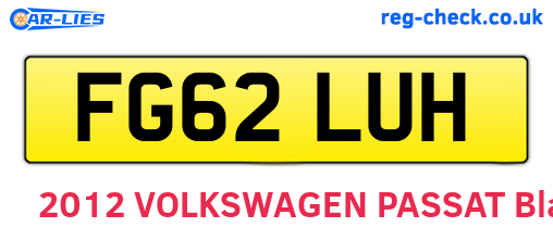 FG62LUH are the vehicle registration plates.