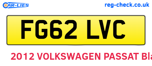 FG62LVC are the vehicle registration plates.