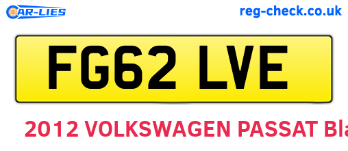 FG62LVE are the vehicle registration plates.