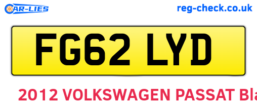 FG62LYD are the vehicle registration plates.