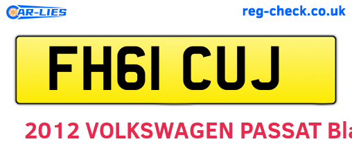 FH61CUJ are the vehicle registration plates.