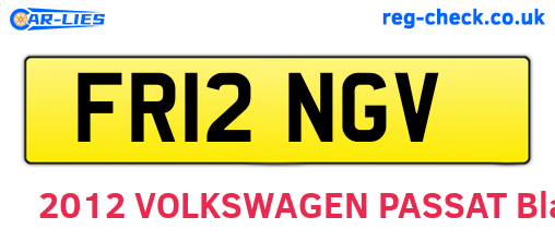 FR12NGV are the vehicle registration plates.