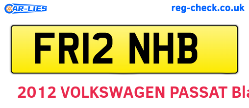 FR12NHB are the vehicle registration plates.