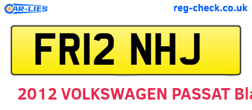 FR12NHJ are the vehicle registration plates.