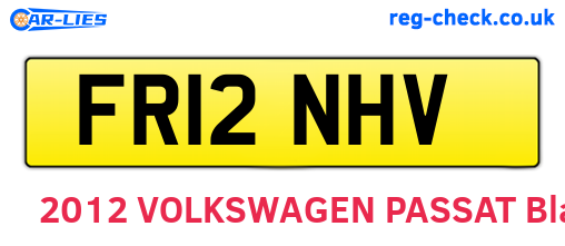FR12NHV are the vehicle registration plates.
