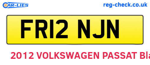 FR12NJN are the vehicle registration plates.