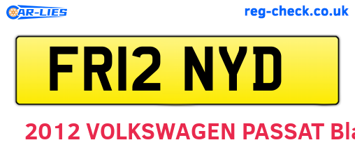 FR12NYD are the vehicle registration plates.
