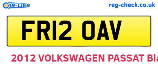 FR12OAV are the vehicle registration plates.