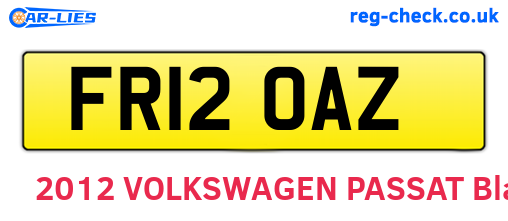 FR12OAZ are the vehicle registration plates.