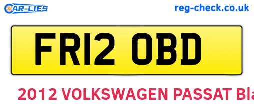 FR12OBD are the vehicle registration plates.