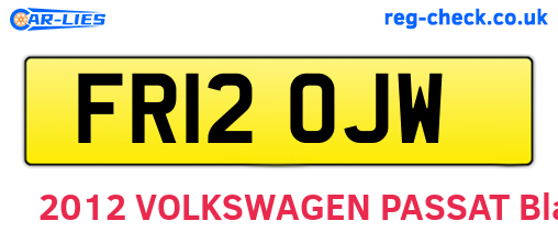 FR12OJW are the vehicle registration plates.