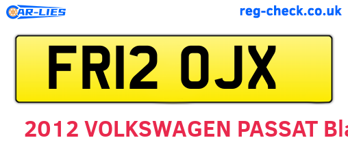 FR12OJX are the vehicle registration plates.