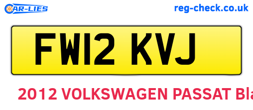 FW12KVJ are the vehicle registration plates.